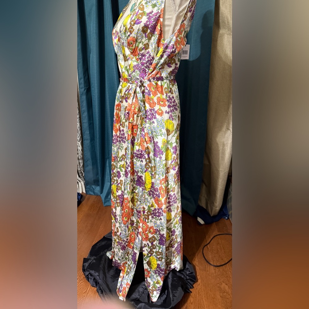 Coach Womens 100 % silk summer Midi Dress xl NWT spring summer XL - Picture 4 of 15